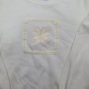 White Snowflake Sweater Womens XL Vintage Sweatshirt Nutcracker Christmas brand